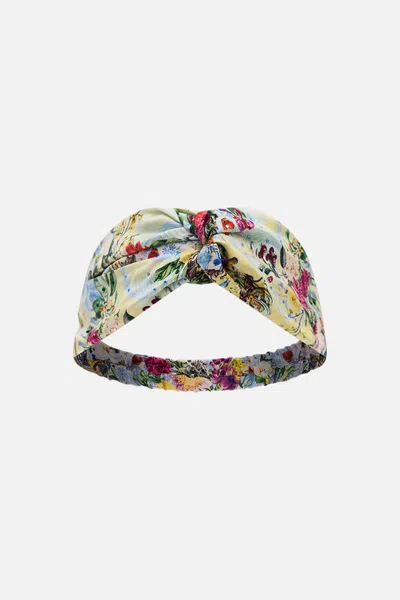 Camilla Woven Twist Headband Flor Fantástica In Yellow