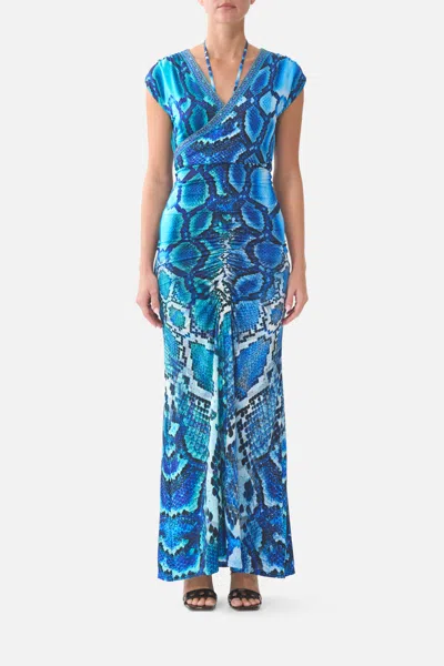 Camilla Wrap Bodice Jersey Dress The Sapphire Serpent In Multi