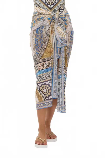 Camilla Wrap Relaxed Fit Long Sarong In Make Me Your Mosaic In Multi