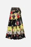 Camilla Wrap Skirt With Gathered Panels Adorned In Alexandria