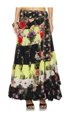 Camilla Wrap Skirt With Gathered Panels Adorned In Alexandria In Adorned In Alexandria