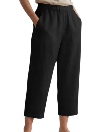 Camille & Co Cropped Linen Pant In Black