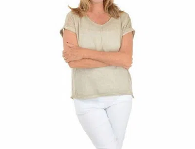 Camille & Co Linen Tee In Taupe In Gray