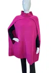 Camille & Co Women's Mock Neck Cape In Pink In Pink