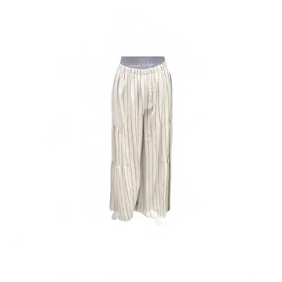 Camille & Co Women Striped Pant In White Striped Pant In Multi