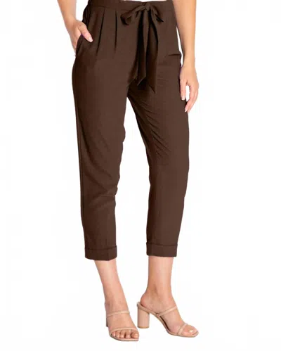 Camilyn Beth Drew Crepe Pants In Espresso In Brown