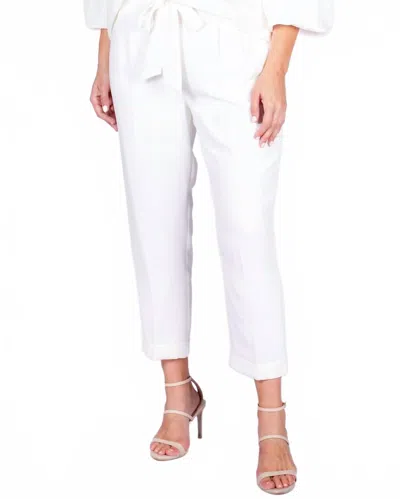 Camilyn Beth Drew Crepe Pants In Ivory In White