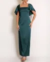 Camilyn Beth The Flora Gown In Hunter Satin In Multi