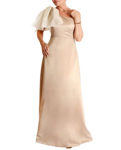 Camilyn Beth Vivienne Gown In Champagne Satin In Multi