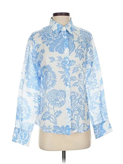 Pre-owned Caminatta Long Sleeve Blouse In Blue