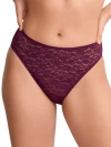 Camio Mio Allover Lace High-leg Brief In Potent Purple