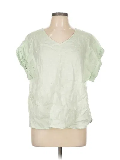 Pre-owned Camixa Short Sleeve Blouse In Green