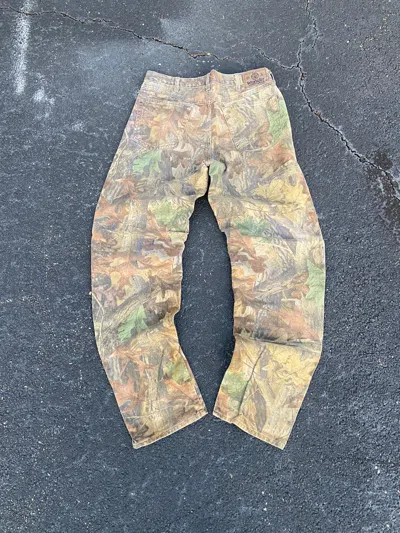 Pre-owned Camo X Carhartt Crazy Vintage 90's Usa Made Carhartt Style Camo Jeans 34x34 In Realtree