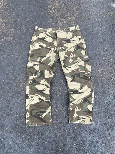 Pre-owned Camo X Carhartt Crazy Vintage Baggy Y2k Lined Wrangler Camo Work Pants Usa