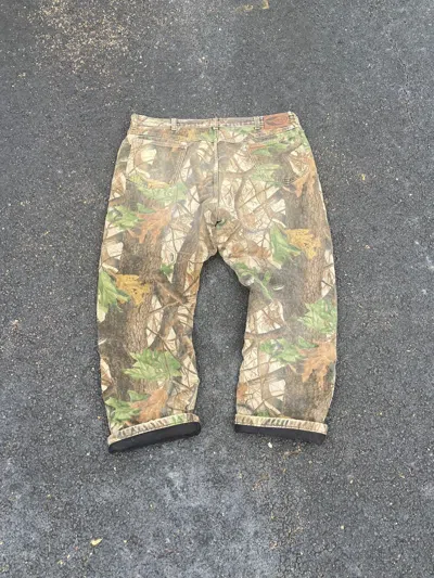 Pre-owned Camo X Carhartt Crazy Vintage Lined Carhartt Style Baggy Camo Pants Usa In Realtree
