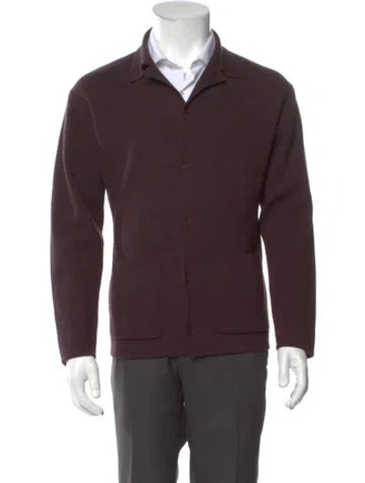 Pre-owned Camoshita By United Arrows Wool V-neck Cardigan In Purple