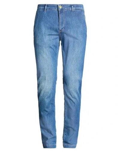 Camouflage Ar And J. Man Jeans Blue Size 35 Cotton, Lyocell, Elastomultiester, Elastane