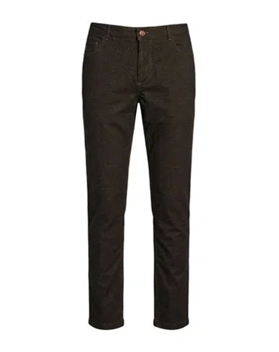 Camouflage Ar And J. Man Pants Dark Brown Size 36 Cotton, Polyester, Viscose, Elastane