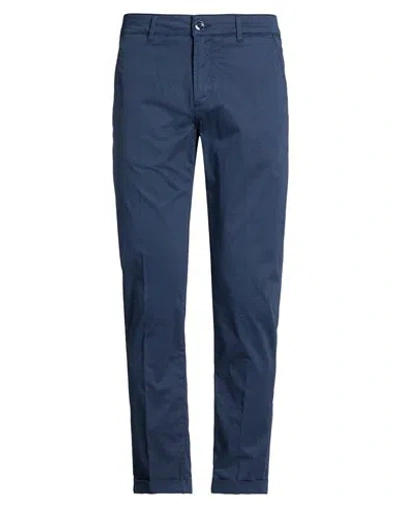 Camouflage Ar And J. Man Pants Navy Size 34 Cotton, Elastane In Blue