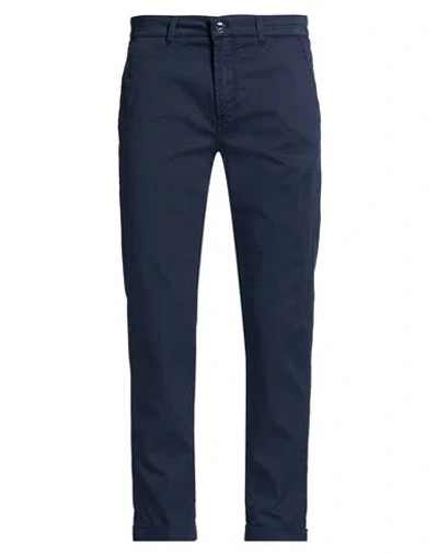 Camouflage Ar And J. Man Pants Navy Size 35 Cotton, Lyocell, Elastane In Blue