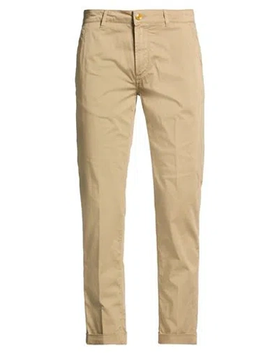 Camouflage Ar And J. Man Pants Sand Size 35 Cotton, Elastane In Brown