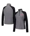 Camp David Women's Black/heather Gray Nebraska Huskers Finalist Raglan Quarter-zip Jacket In Gray