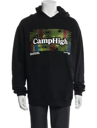 Pre-owned Camp High Graphic Print Crew Neck Hoodie In Black