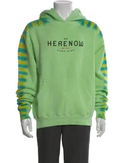 Pre-owned Camp High Graphic Print Crew Neck Hoodie In Green
