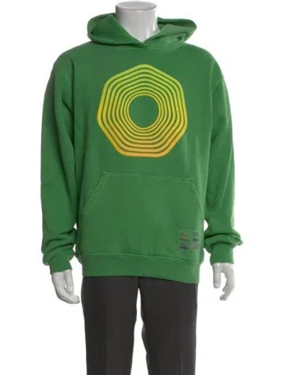 Pre-owned Camp High Graphic Print Crew Neck Hoodie In Green