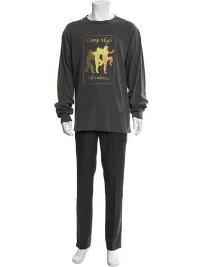 Pre-owned Camp High Graphic Print Crew Neck Pullover In Gray