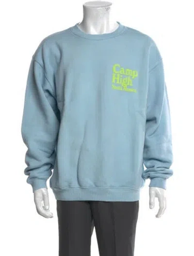 Pre-owned Camp High Graphic Print Crew Neck Sweatshirt In Blue