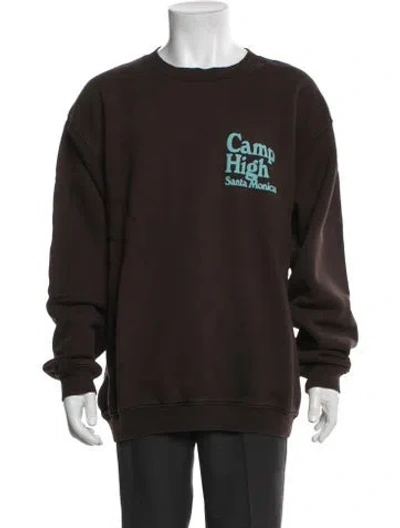 Pre-owned Camp High Graphic Print Crew Neck Sweatshirt In Brown