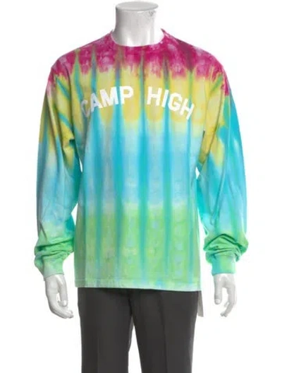 Pre-owned Camp High Graphic Print Crew Neck T-shirt In Blue