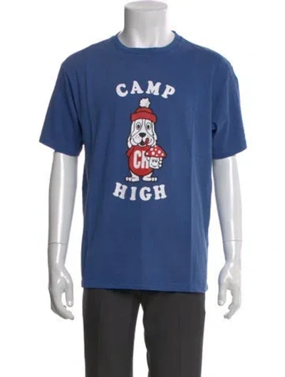 Pre-owned Camp High Graphic Print Crew Neck T-shirt In Blue