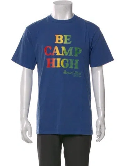 Pre-owned Camp High Graphic Print Crew Neck T-shirt In Blue