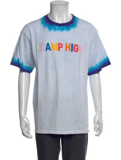 Pre-owned Camp High Graphic Print Crew Neck T-shirt In Blue