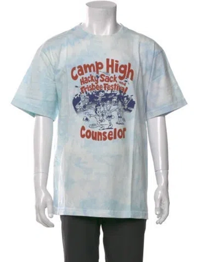 Pre-owned Camp High Graphic Print Crew Neck T-shirt In Blue