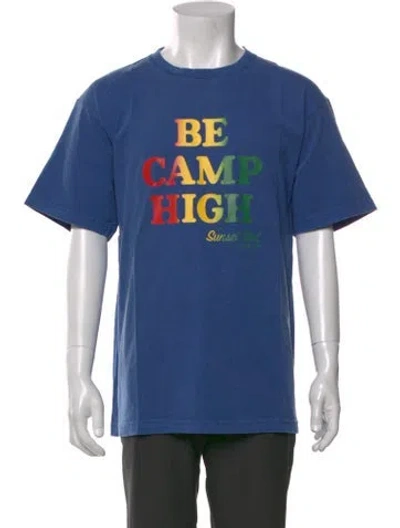 Pre-owned Camp High Graphic Print Crew Neck T-shirt In Blue