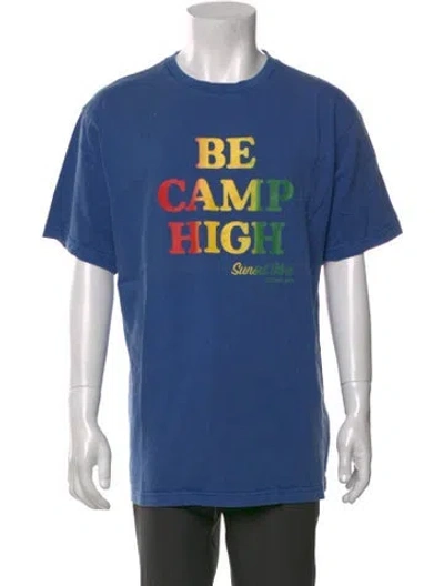 Pre-owned Camp High Graphic Print Crew Neck T-shirt In Blue
