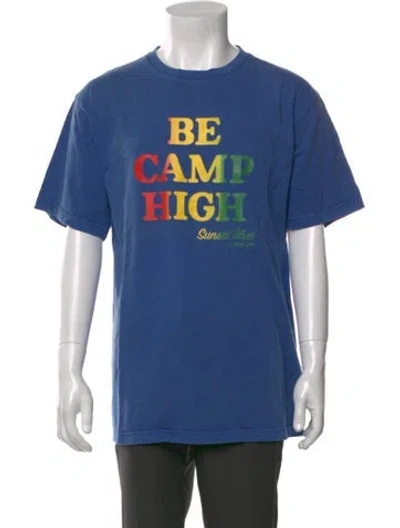 Pre-owned Camp High Graphic Print Crew Neck T-shirt In Blue