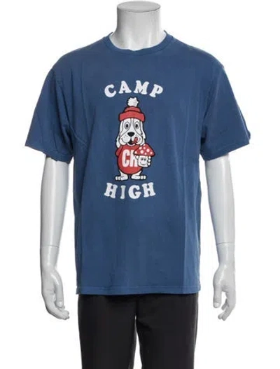Pre-owned Camp High Graphic Print Crew Neck T-shirt In Blue