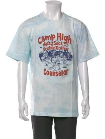 Pre-owned Camp High Graphic Print Crew Neck T-shirt In Blue