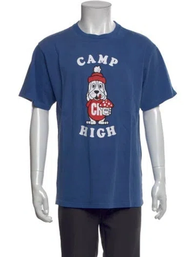 Pre-owned Camp High Graphic Print Crew Neck T-shirt In Blue