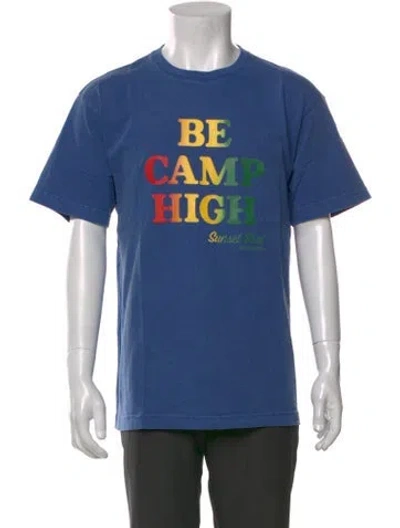 Pre-owned Camp High Graphic Print Crew Neck T-shirt In Blue
