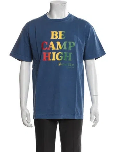 Pre-owned Camp High Graphic Print Crew Neck T-shirt In Blue