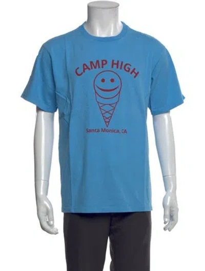 Pre-owned Camp High Graphic Print Crew Neck T-shirt In Blue