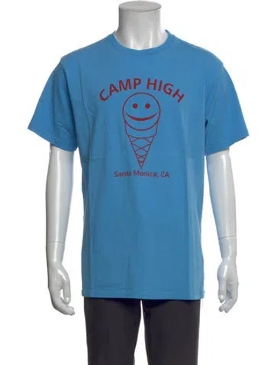 Pre-owned Camp High Graphic Print Crew Neck T-shirt In Blue