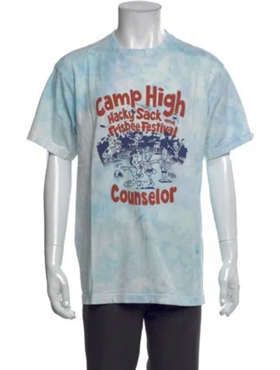 Pre-owned Camp High Graphic Print Crew Neck T-shirt In Blue