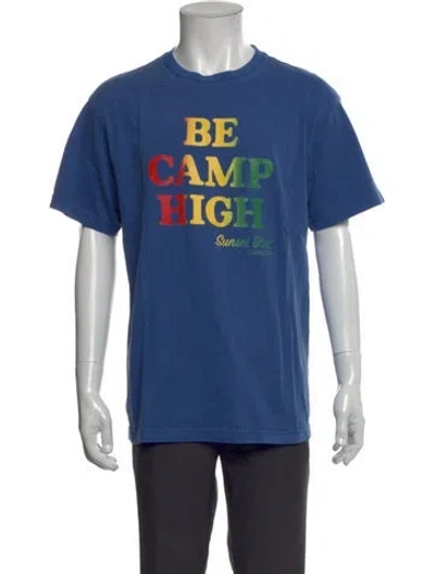 Pre-owned Camp High Graphic Print Crew Neck T-shirt In Blue