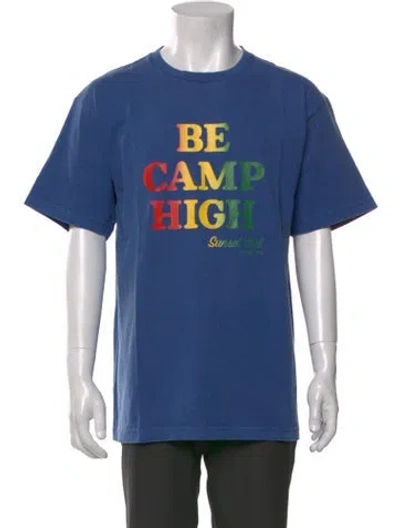 Pre-owned Camp High Graphic Print Crew Neck T-shirt In Blue
